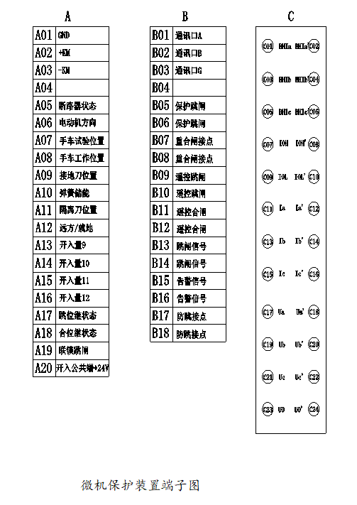 SGE6000M微机电动机保护装置端子图