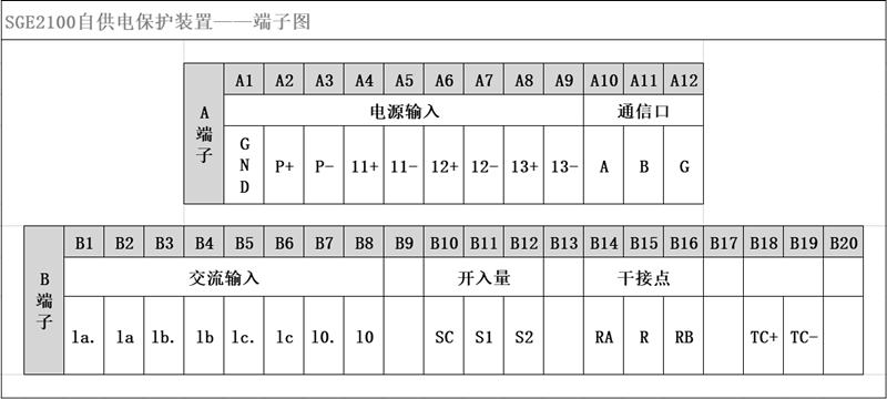 自供电保护装置端子图接线图图片